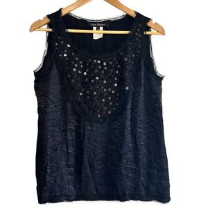 Lida Baday 🇨🇦 silk lace and sequinned sleeveless camisole excellent condition
